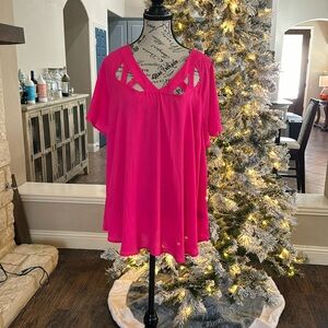 Pink blouse with cut out details